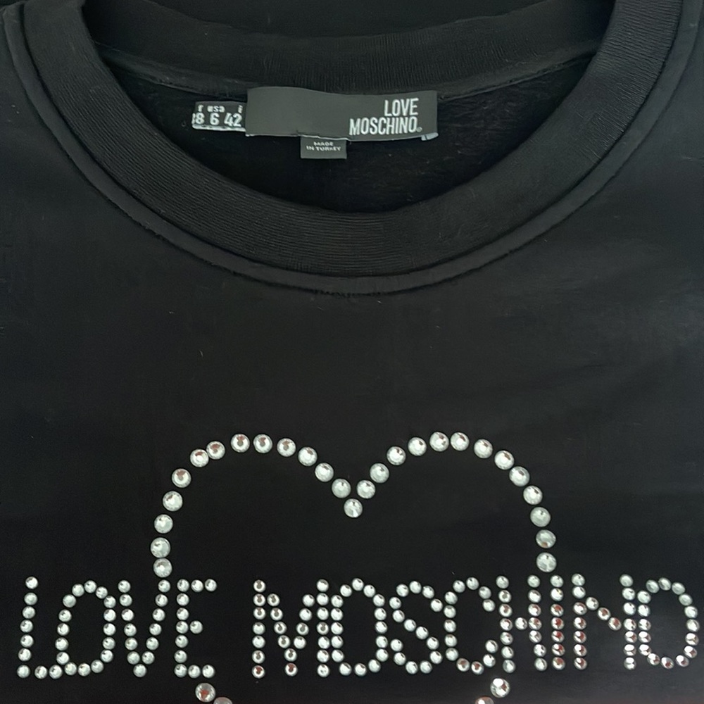 Love Moschino Crystals Studded Diamanté sweatshirt USA size 6 - Picture 5 of 5